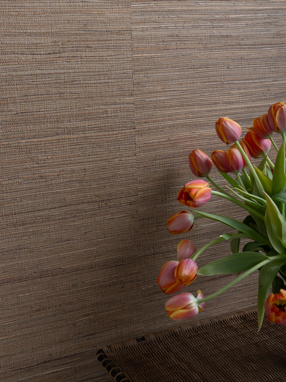 woven two tone grasscloth wallpaper in dune