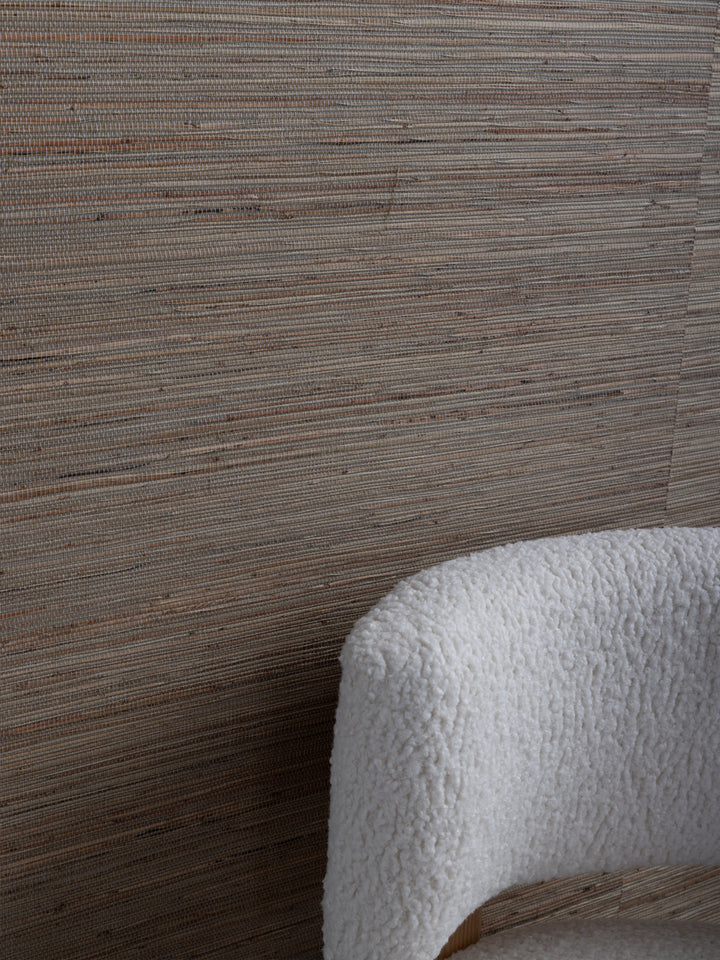 woven two tone grasscloth wallpaper in steel