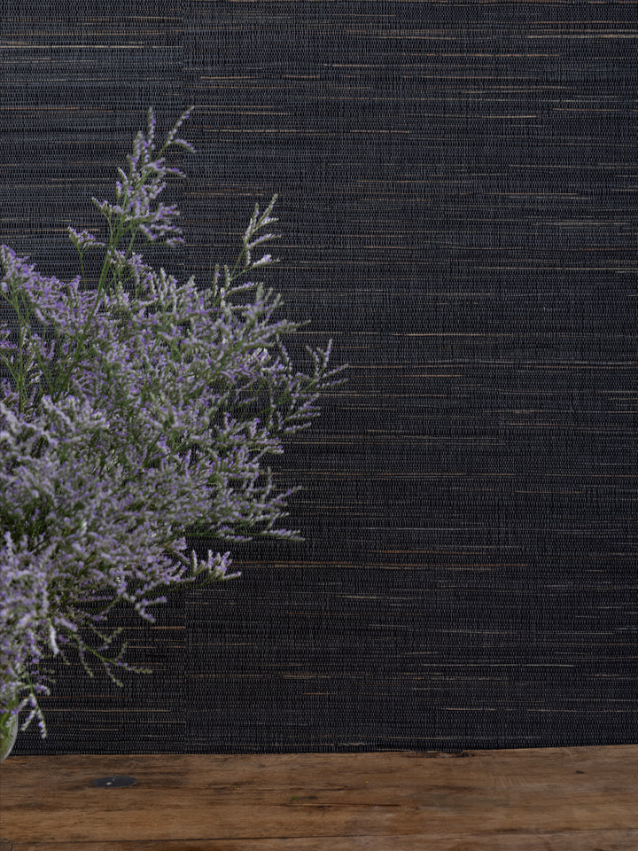 woven two tone grasscloth wallpaper in tar