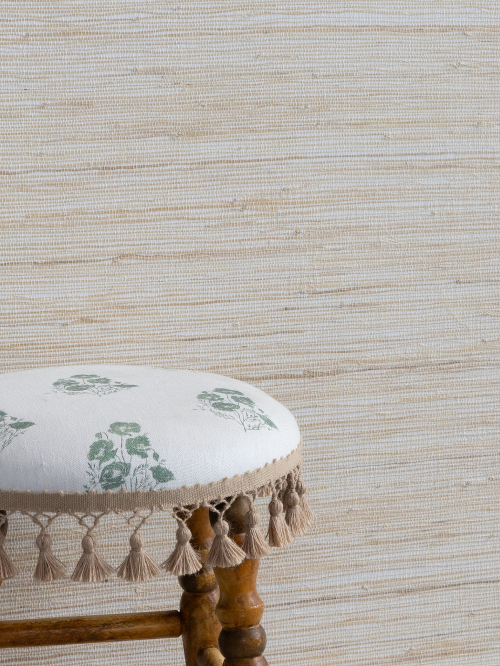 woven two tone grasscloth wallpaper in rice