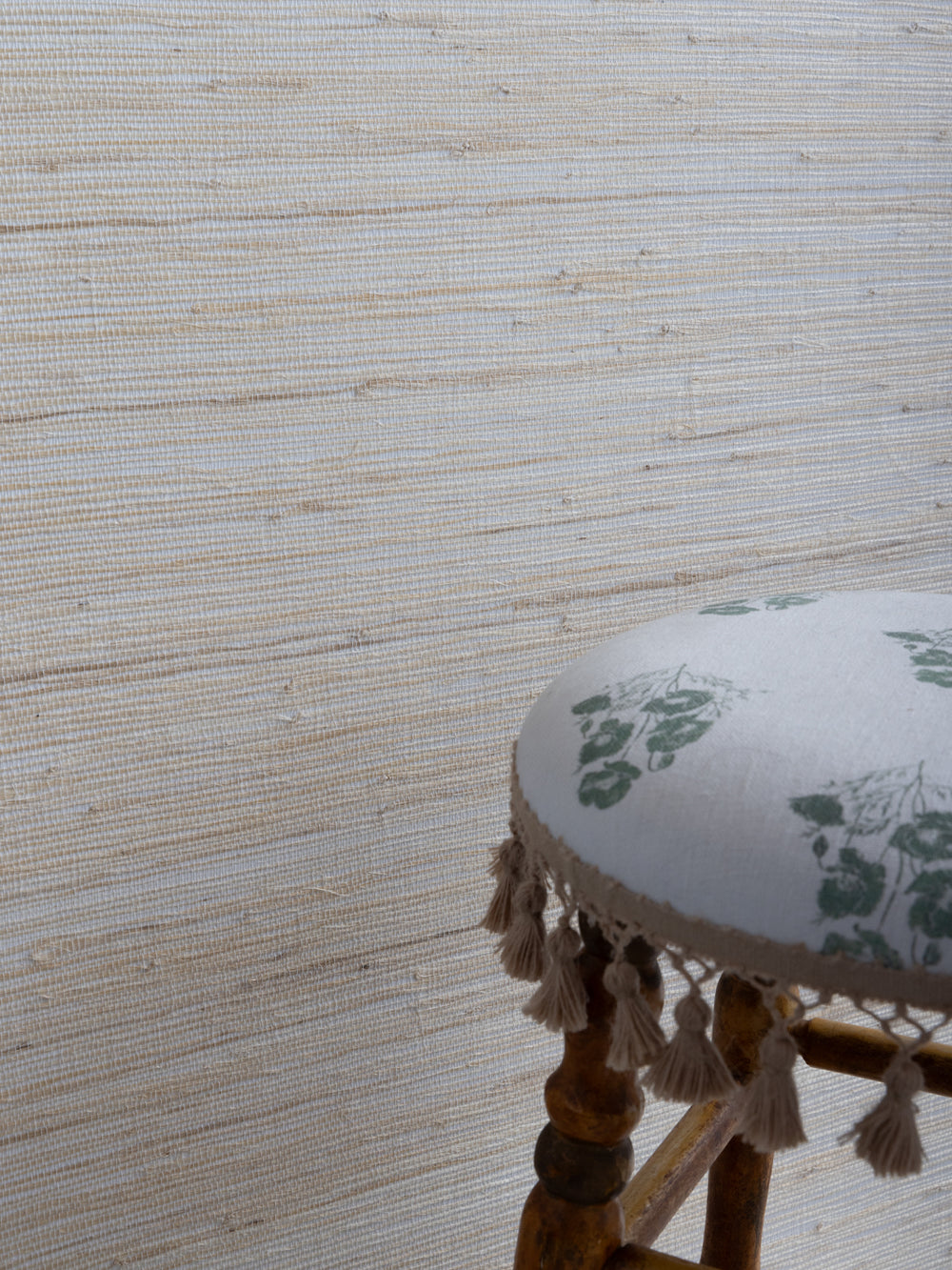 woven two tone grasscloth wallpaper in rice