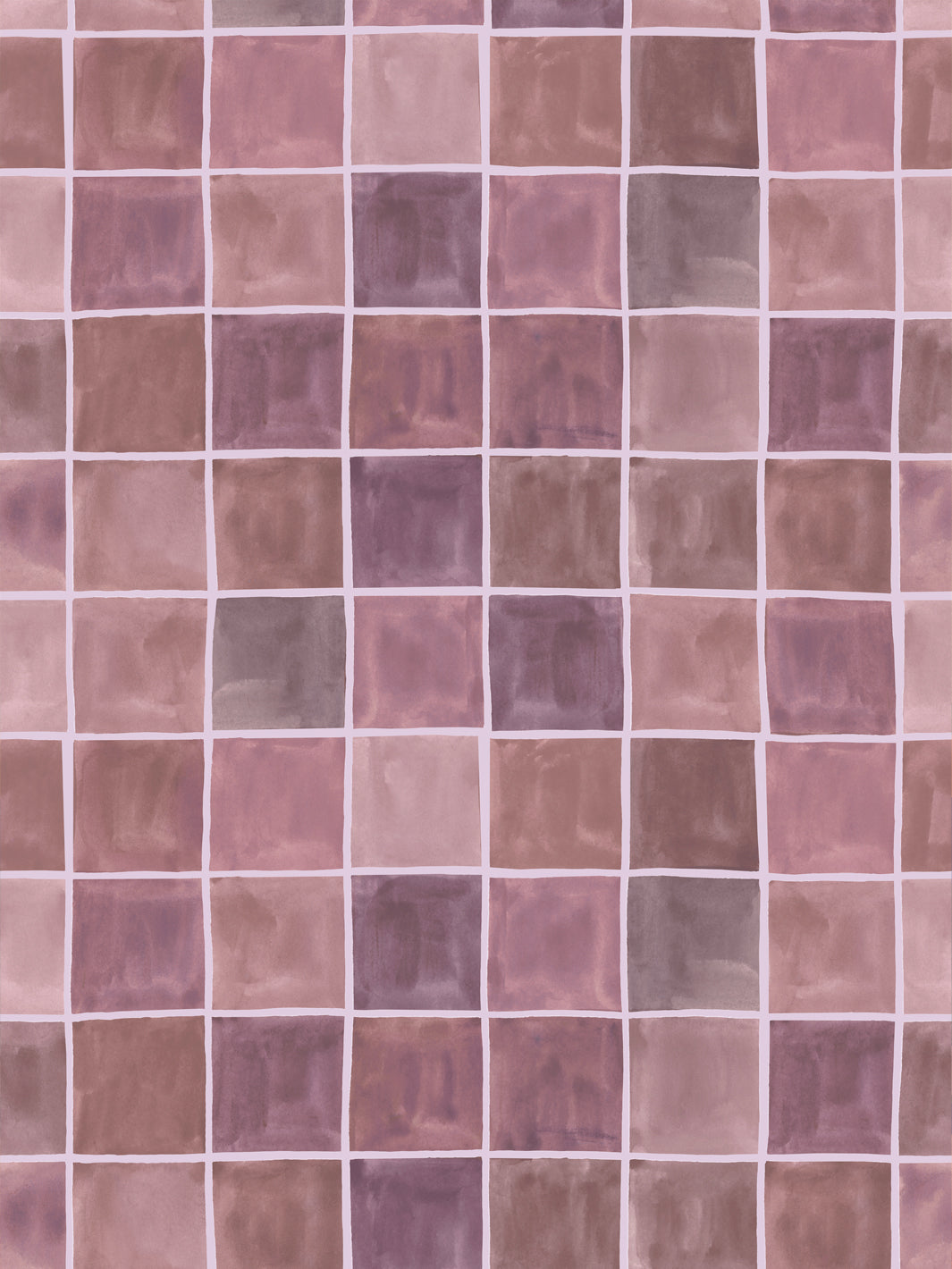 'Zellige' Wallpaper in Copper Mauve - Design Pattern