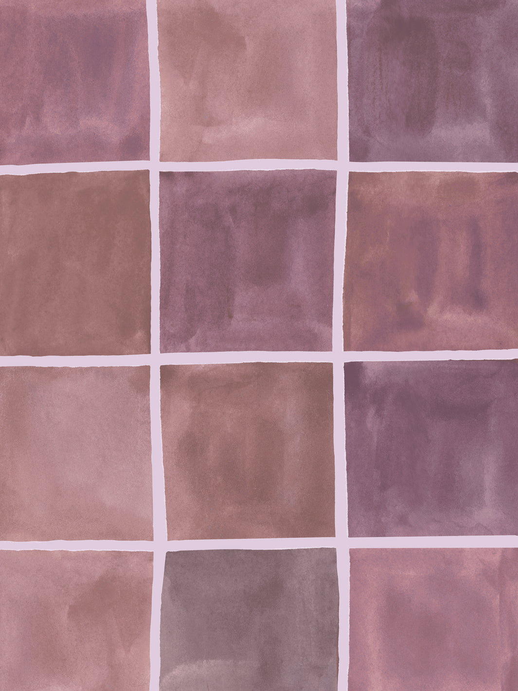 'Zellige' Wallpaper in Copper Mauve - Detail Close-Up