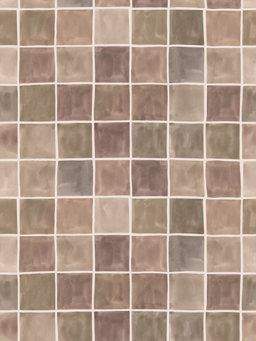 'Zellige' Wallpaper in Earth - Design Pattern