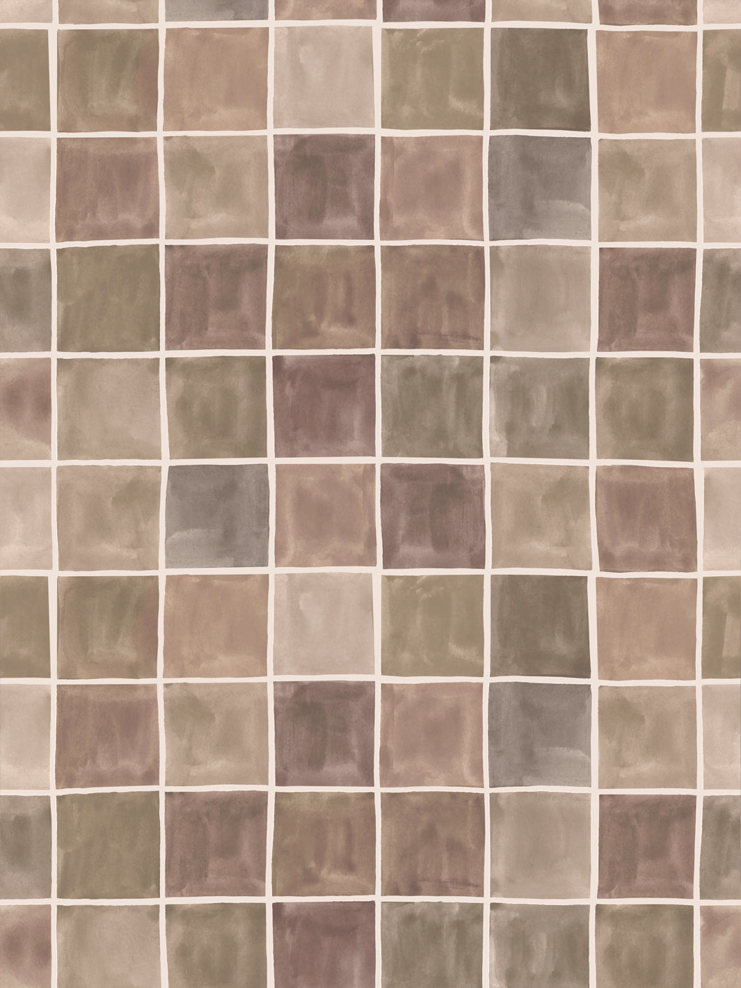 'Zellige' Wallpaper in Earth - Design Pattern