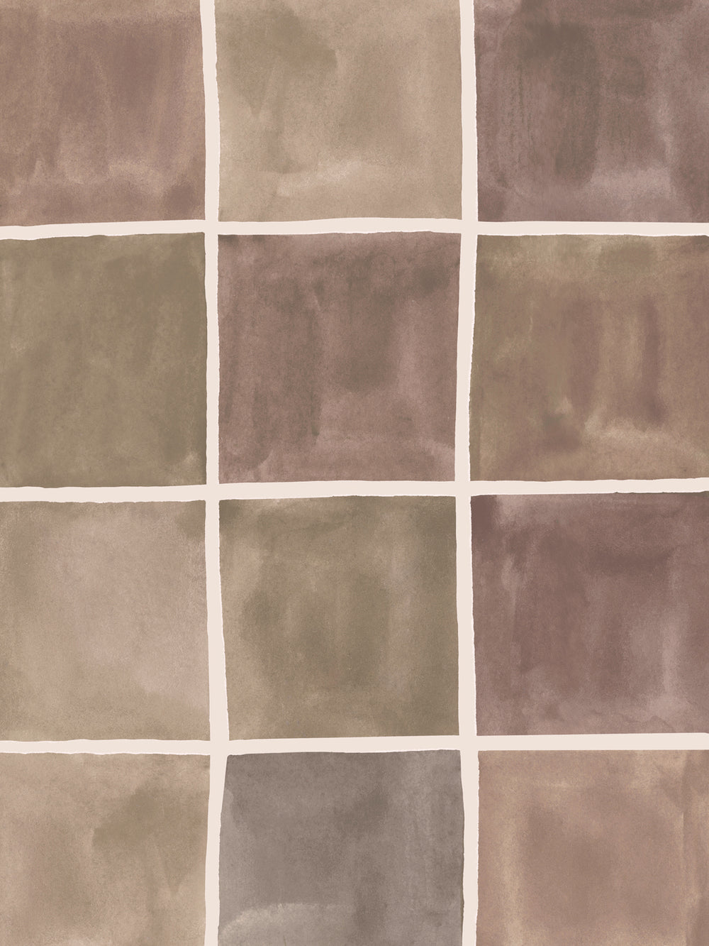 'Zellige' Wallpaper in Earth - Detail Close-Up
