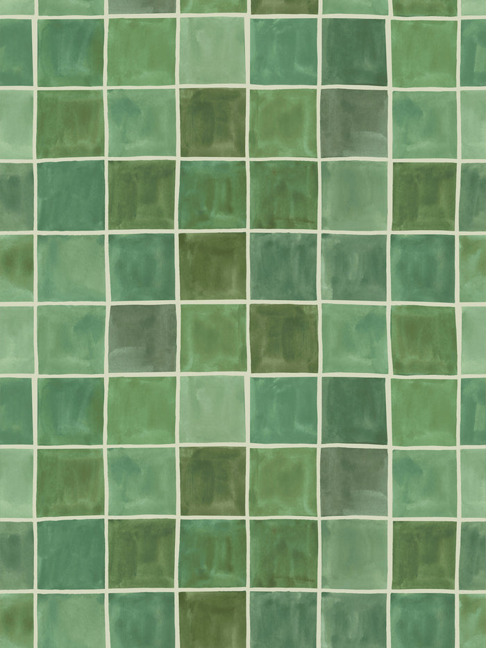 'Zellige' Wallpaper by Wallshoppe - Olive