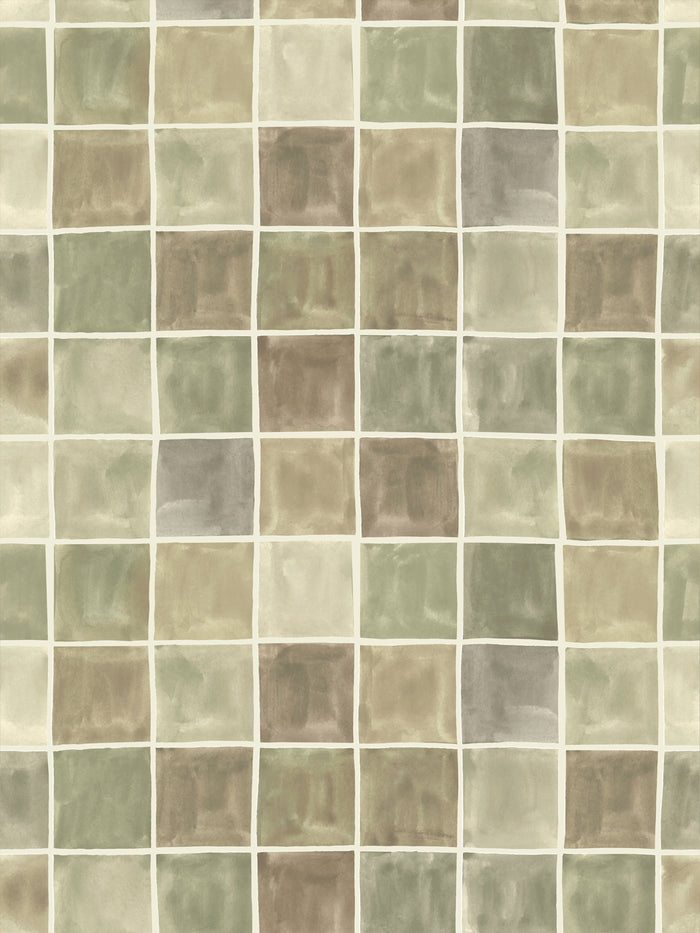 'Zellige' Wallpaper by Wallshoppe - Parchment