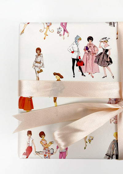 1960's Barbie™ Gift Wrap - Cream