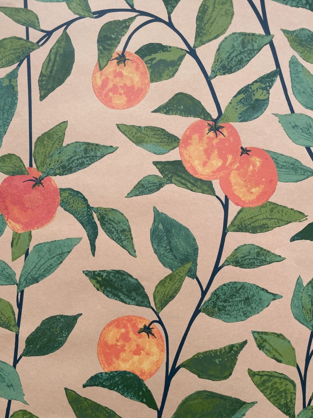 'Orange Crush' Kraft' Wallpaper by Nathan Turner - Natural