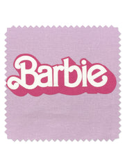fabric by the yard 80s barbie logo lavender