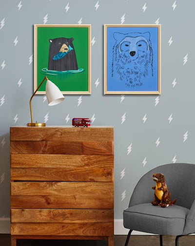 Artshoppe A Bear And His Fish by Tea Collection