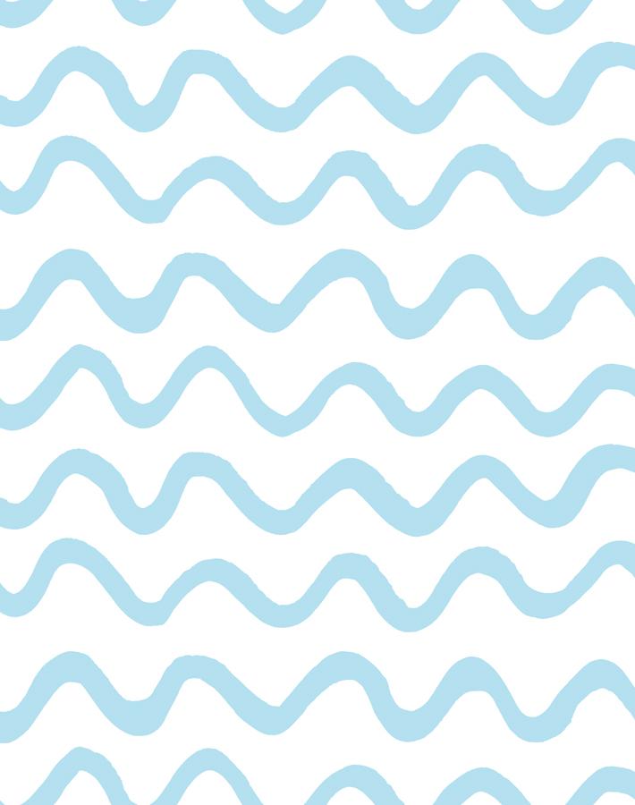 'Aegean Waves' Wallpaper by Tea Collection - Baby Blue