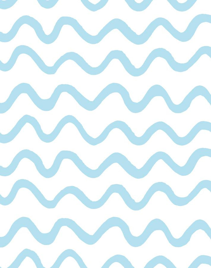 'Aegean Waves' Wallpaper by Tea Collection - Baby Blue
