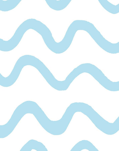'Aegean Waves' Wallpaper by Tea Collection - Baby Blue
