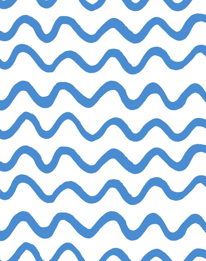 'Aegean Waves' Wallpaper by Tea Collection - Cerulean