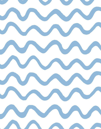 'Aegean Waves' Wallpaper by Tea Collection - Cornflower