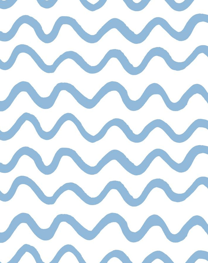 'Aegean Waves' Wallpaper by Tea Collection - Cornflower