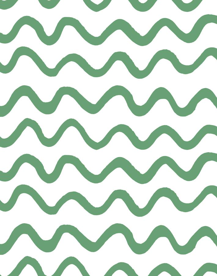 'Aegean Waves' Wallpaper by Tea Collection - Green