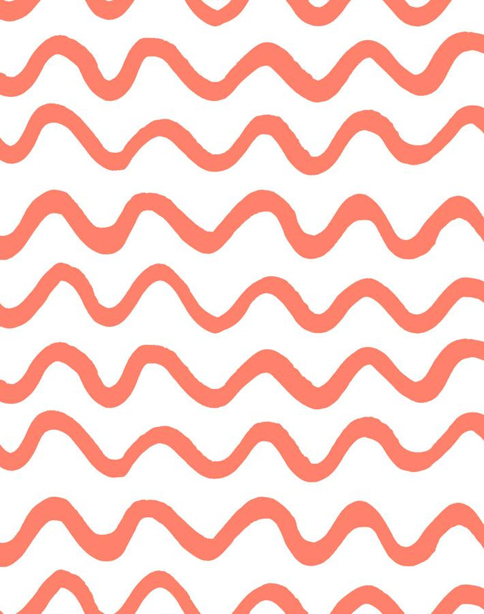 'Aegean Waves' Wallpaper by Tea Collection - Watermelon