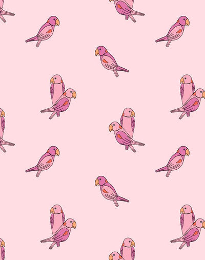 'Small Alexandrine Parakeet' Wallpaper by Tea Collection - Ballet Slipper