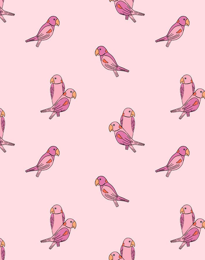 'Small Alexandrine Parakeet' Wallpaper by Tea Collection - Ballet Slipper