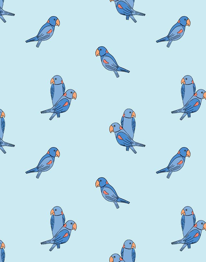 'Small Alexandrine Parakeet' Wallpaper by Tea Collection - Sky