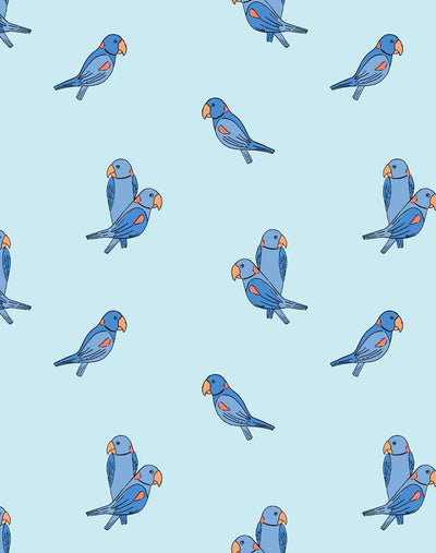 'Small Alexandrine Parakeet' Wallpaper by Tea Collection - Sky