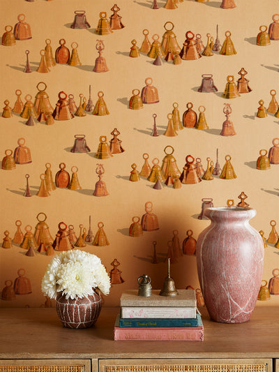 'All The Bells' Kraft' Wallpaper by Sarah Jessica Parker - Natural