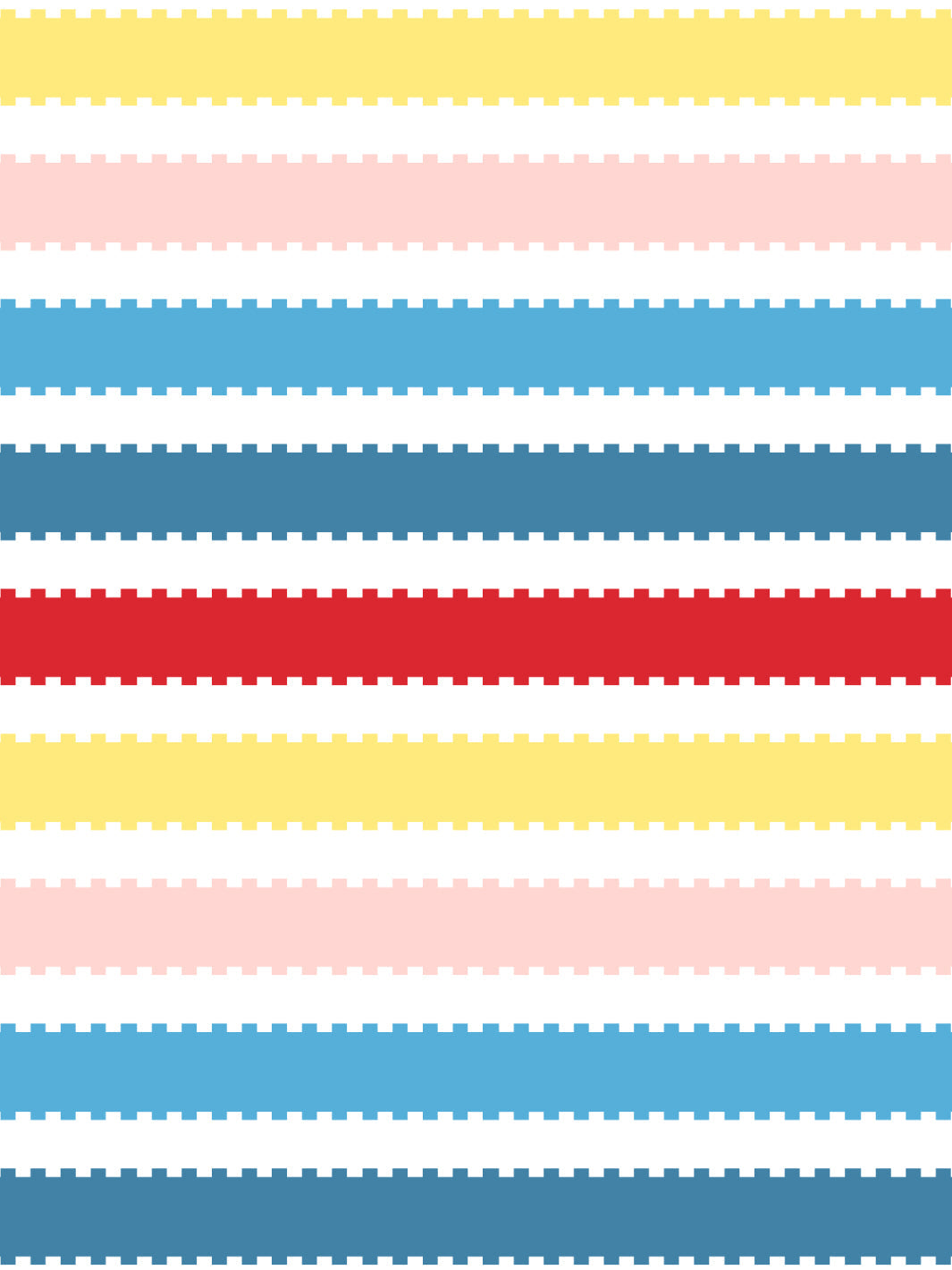 Allan Stripe Barbie™ Gift Wrap - Red Blue Pink