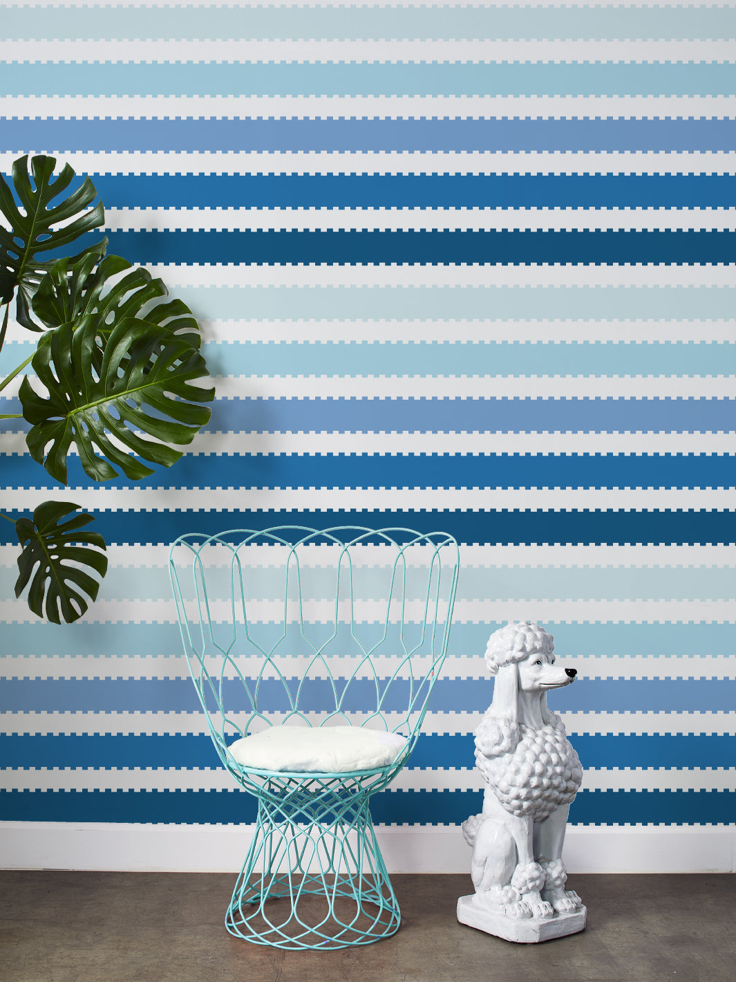 'Allan Stripe' Wallpaper by Barbie™ - Blue / Sky