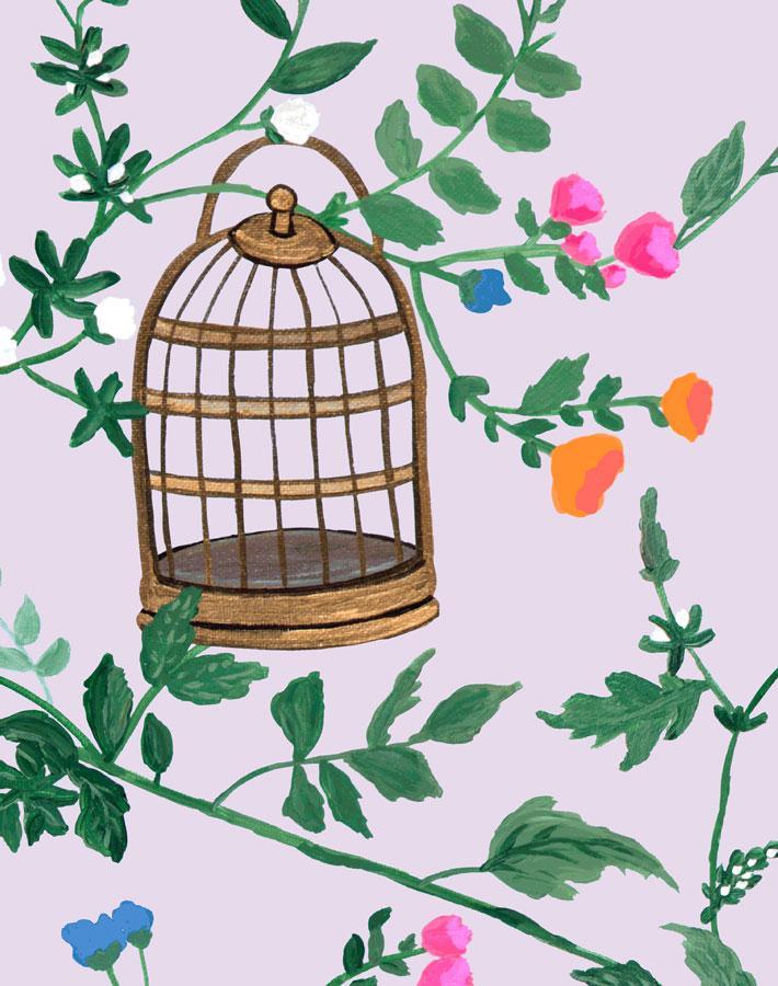 'Ann's Garden' Wallpaper by Carly Beck - Lavender