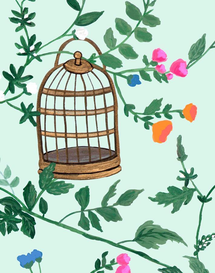 anns garden robins egg wallpaper by carly beck