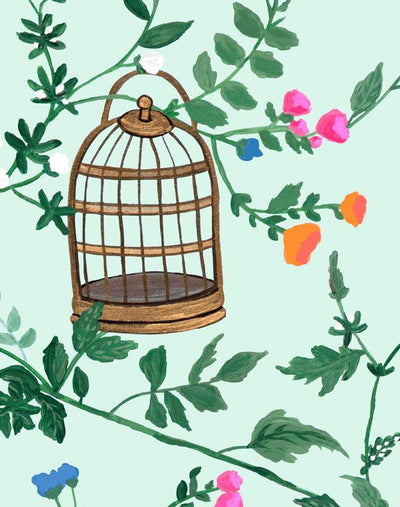 anns garden robins egg wallpaper by carly beck