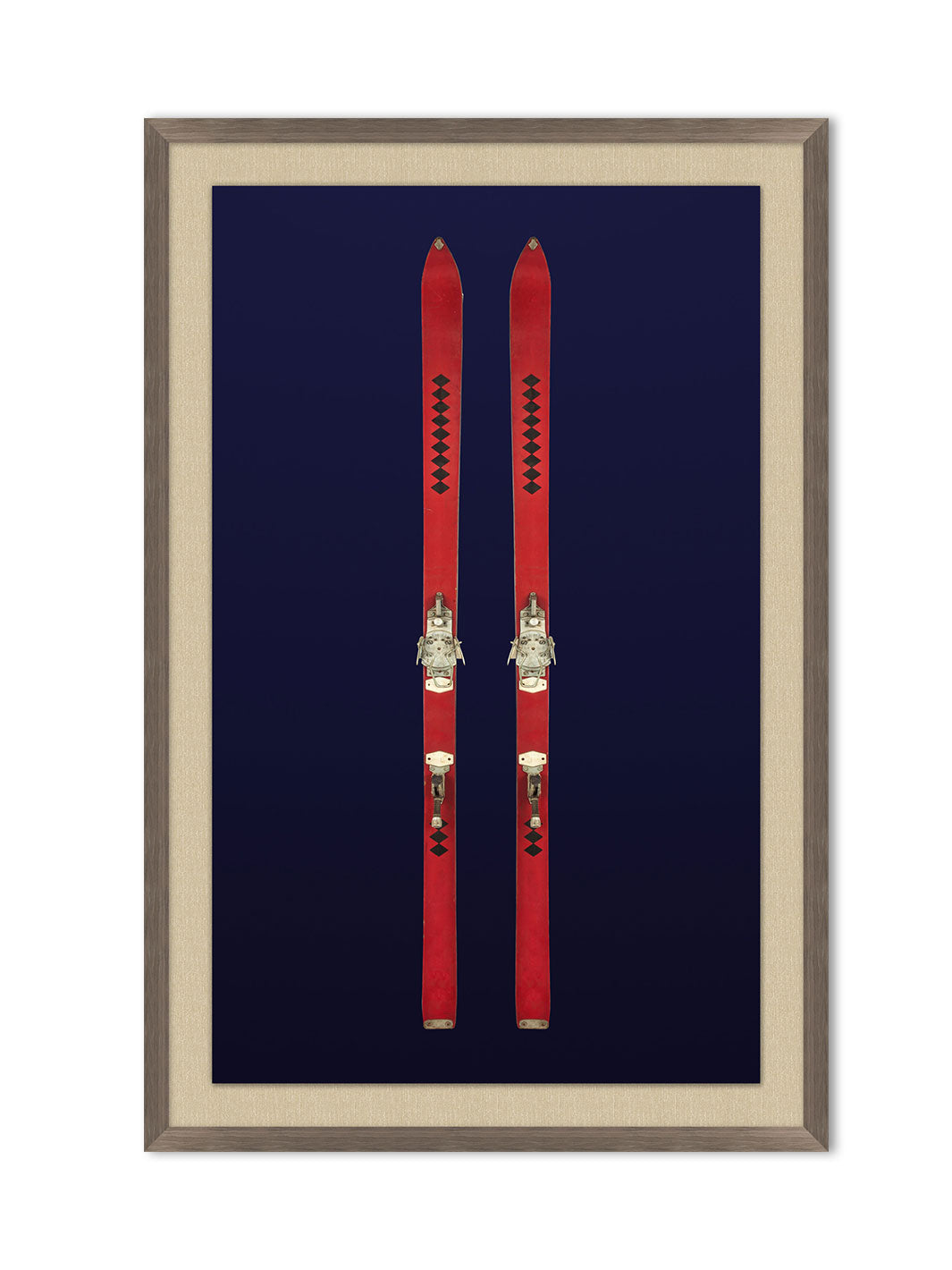 'Antique Skis Navy 2' by Nathan Turner Framed Art