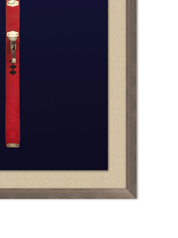 'Antique Skis Navy 2' by Nathan Turner Framed Art