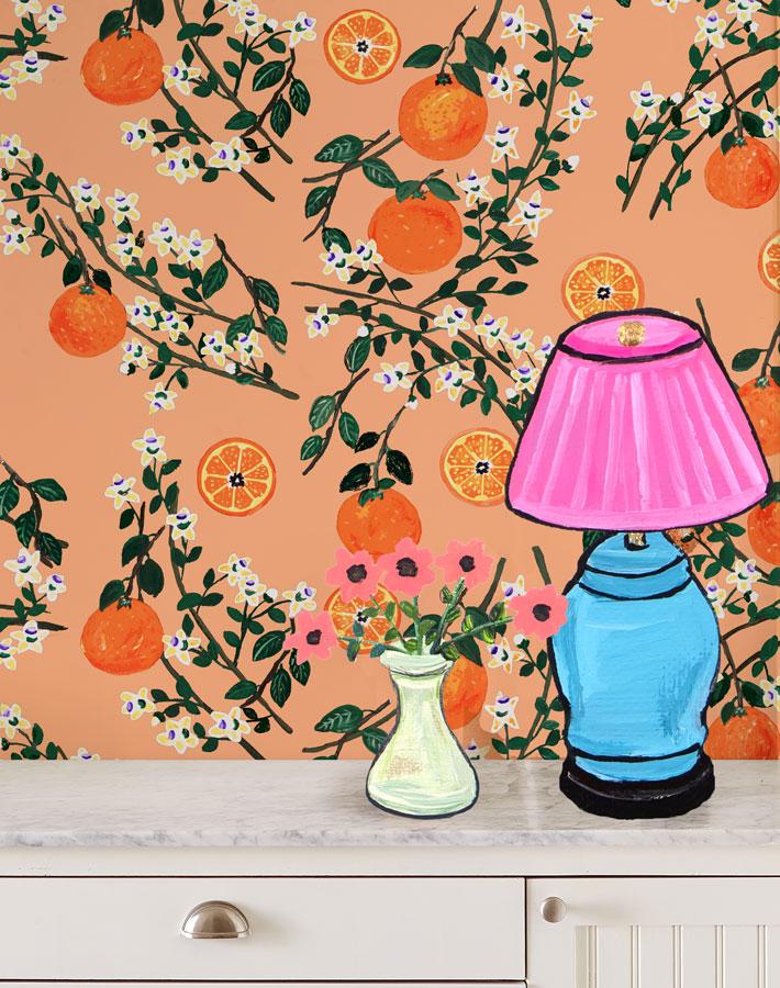 'Arance Dolci' Wallpaper by Carly Beck - Orange