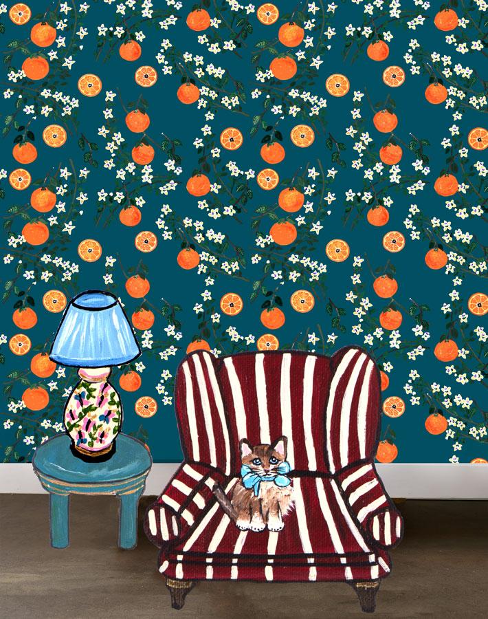 'Arance Dolci' Wallpaper by Carly Beck - Peacock