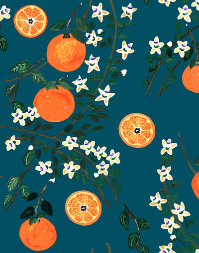 'Arance Dolci' Wallpaper by Carly Beck - Peacock