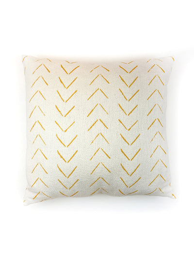 'Arrows' Throw Pillow by Nathan Turner - Gold on California Cotton