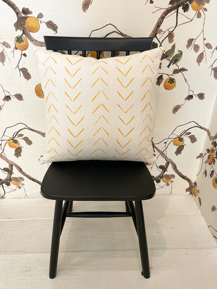 arrows throw pillow gold on california cotton