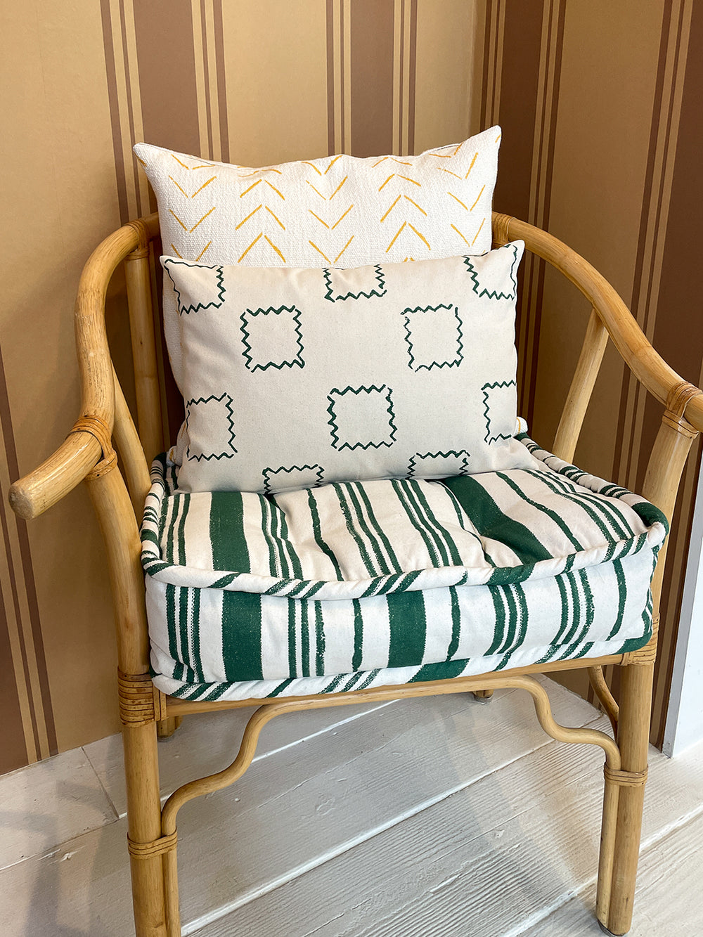arrows throw pillow gold on california cotton