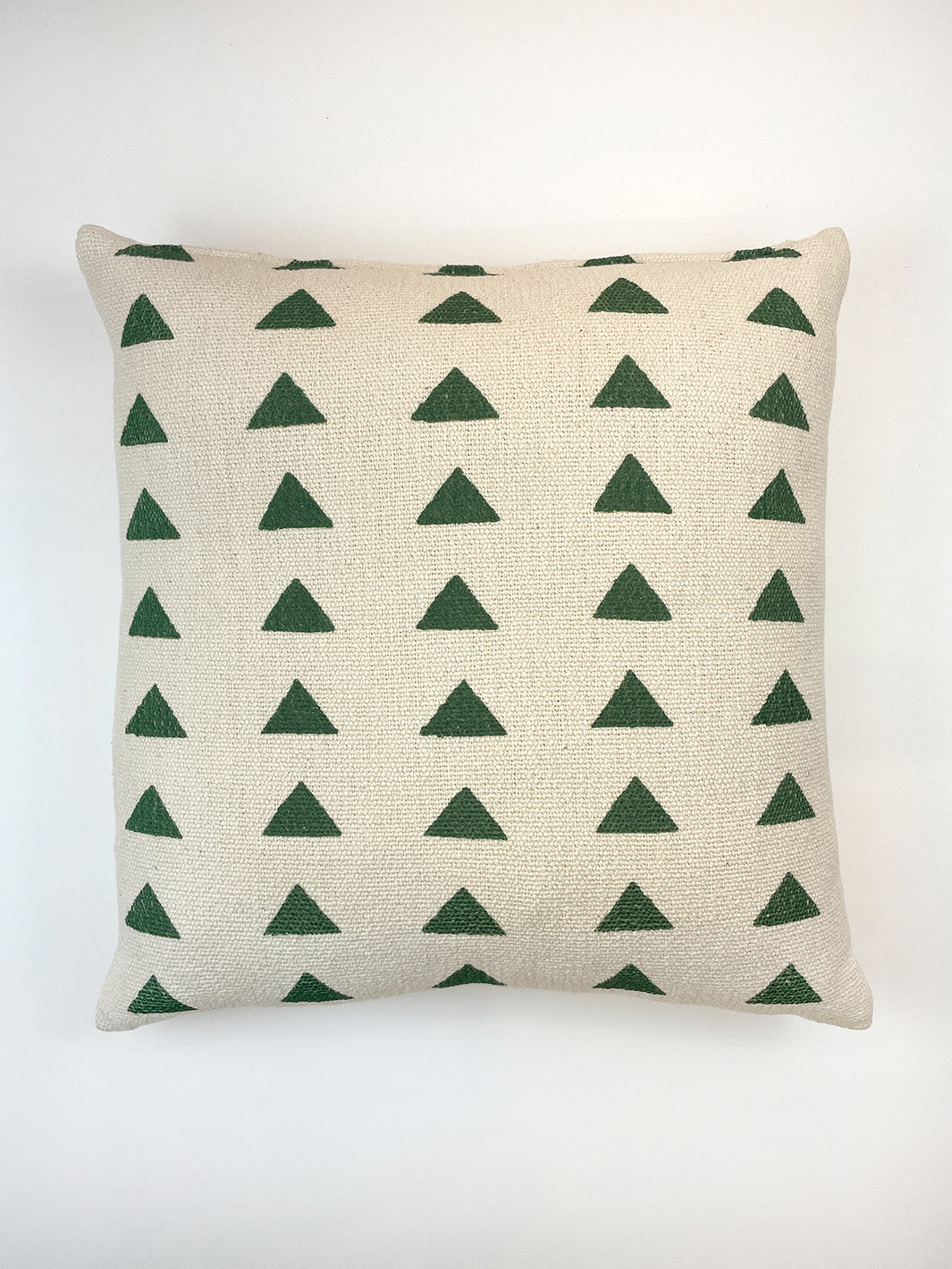 'Triangles' Throw Pillow by Nathan Turner - Green on California Cotton