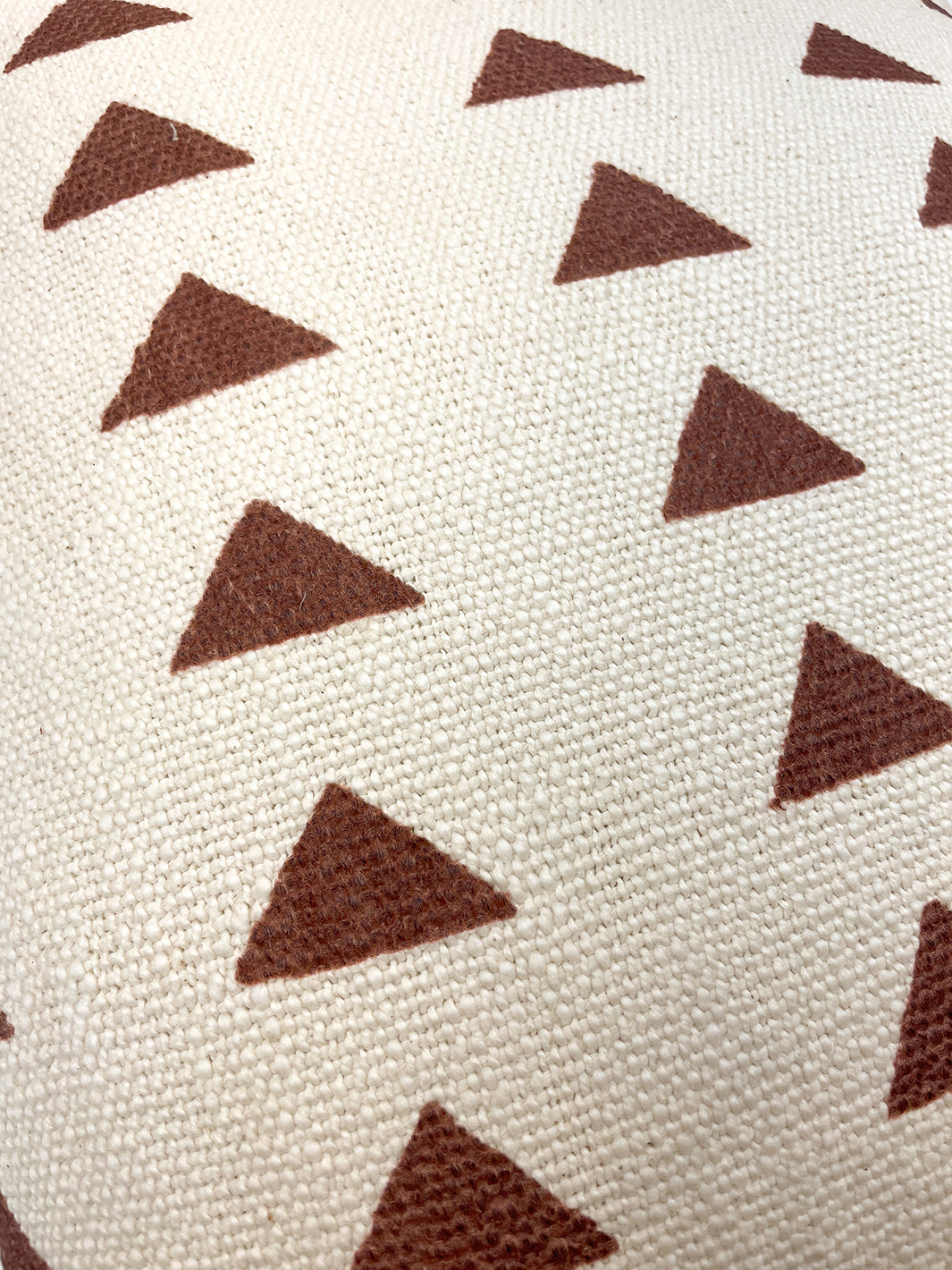 'Triangles' Throw Pillow by Nathan Turner - Rust on California Cotton