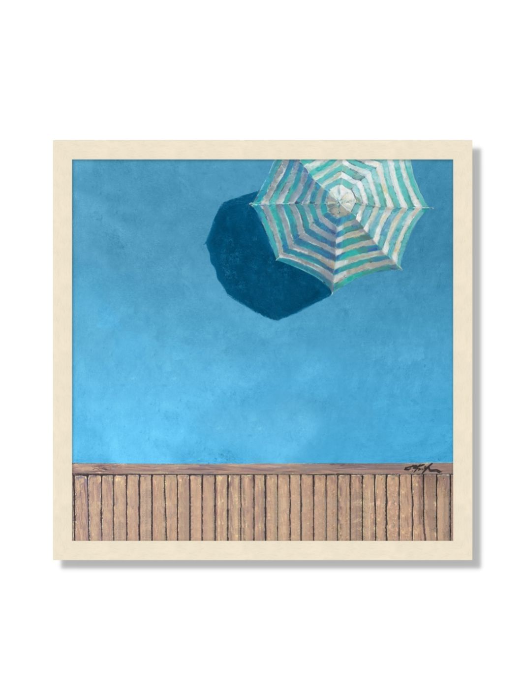 'Aqua Pool Deck Blue' Framed Art Framed Art