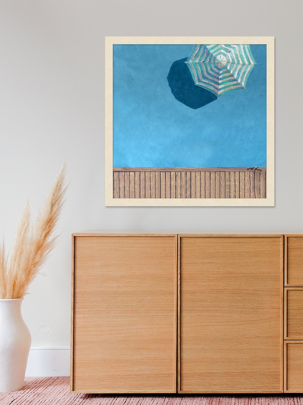 'Aqua Pool Deck Blue' Framed Art Framed Art