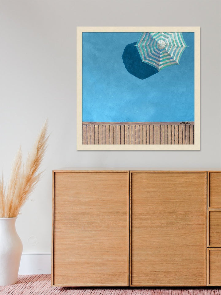 'Aqua Pool Deck Blue' Framed Art Framed Art