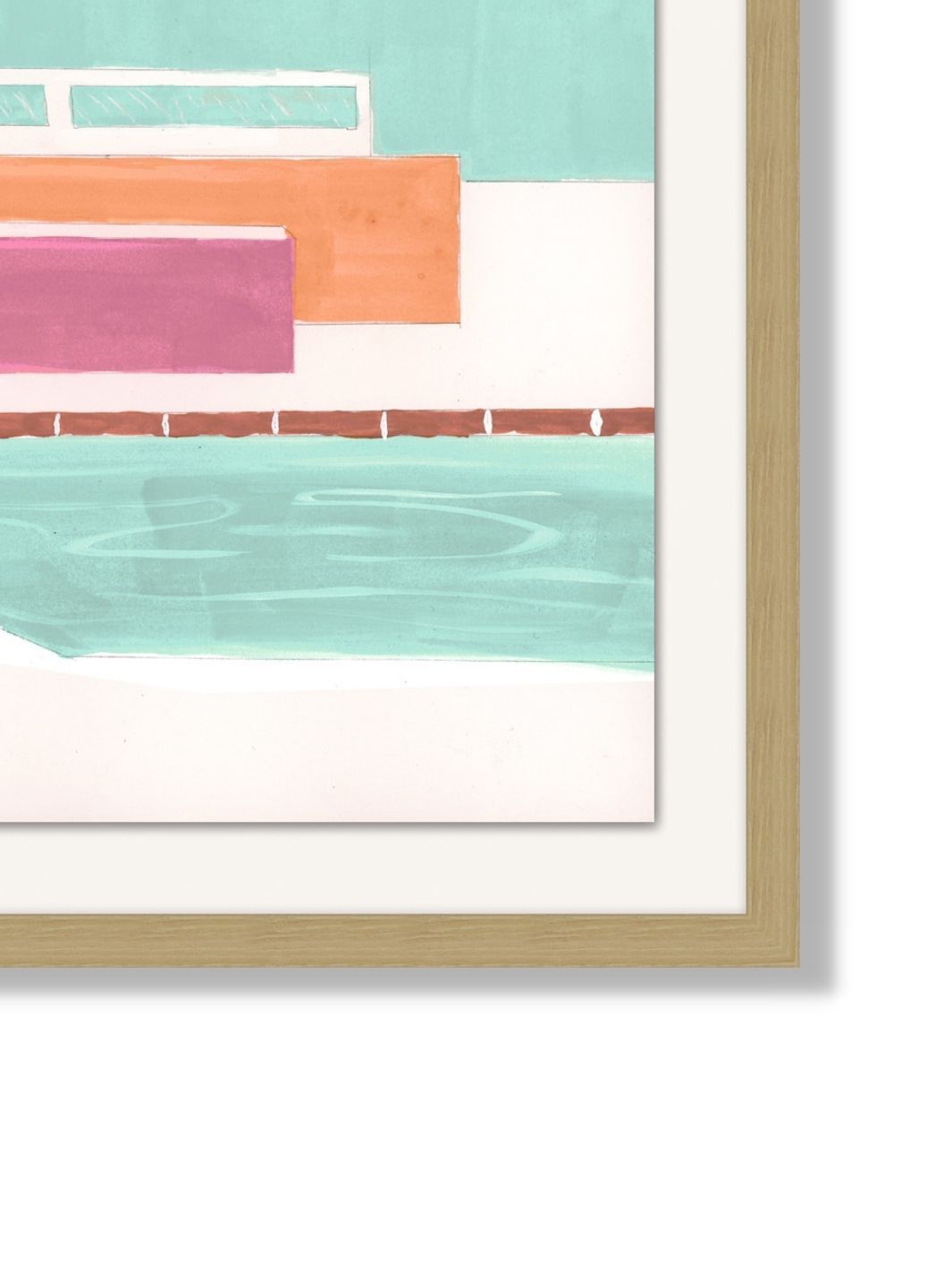 'Expressionist Poolside' by Nathan Turner Framed Art