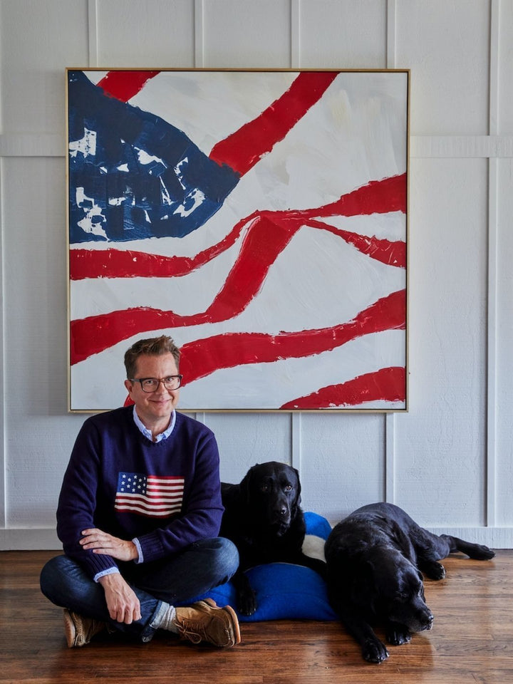 'Flag' on Canvas by Nathan Turner Framed Art