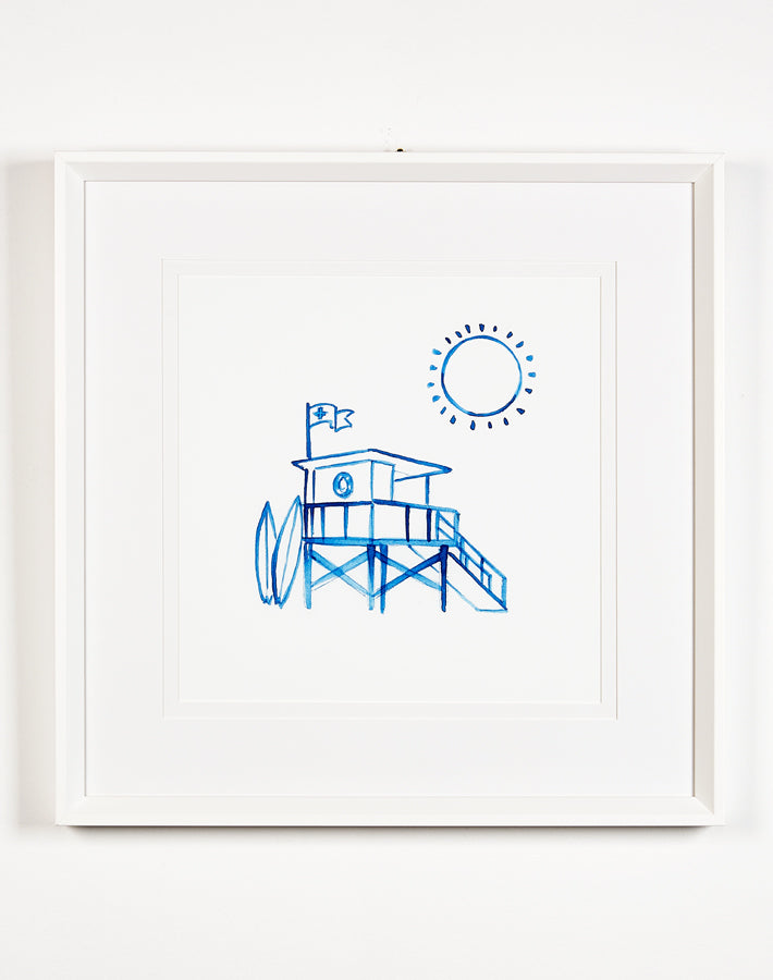 « Malibu Lifeguard Stand », art encadré par Nathan Turner